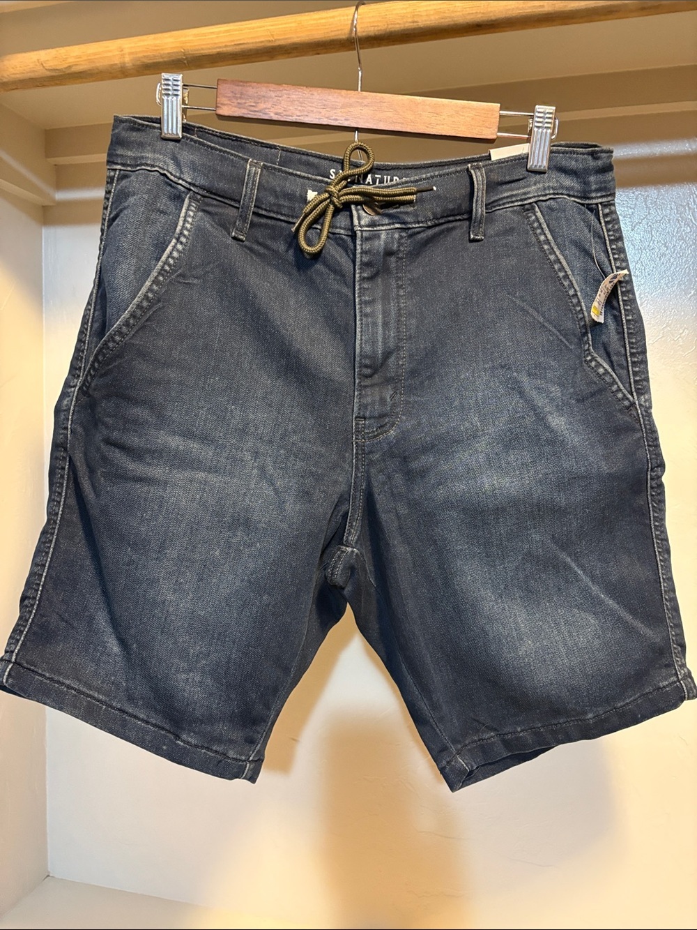 Levi's Navy Blue Denim Drawstring Shorts